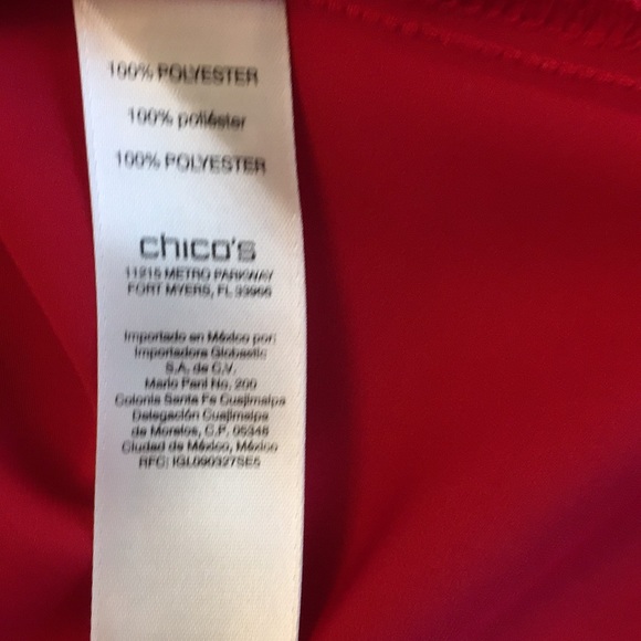 CHICO’S red with gold grommets & tie top - Picture 9 of 10